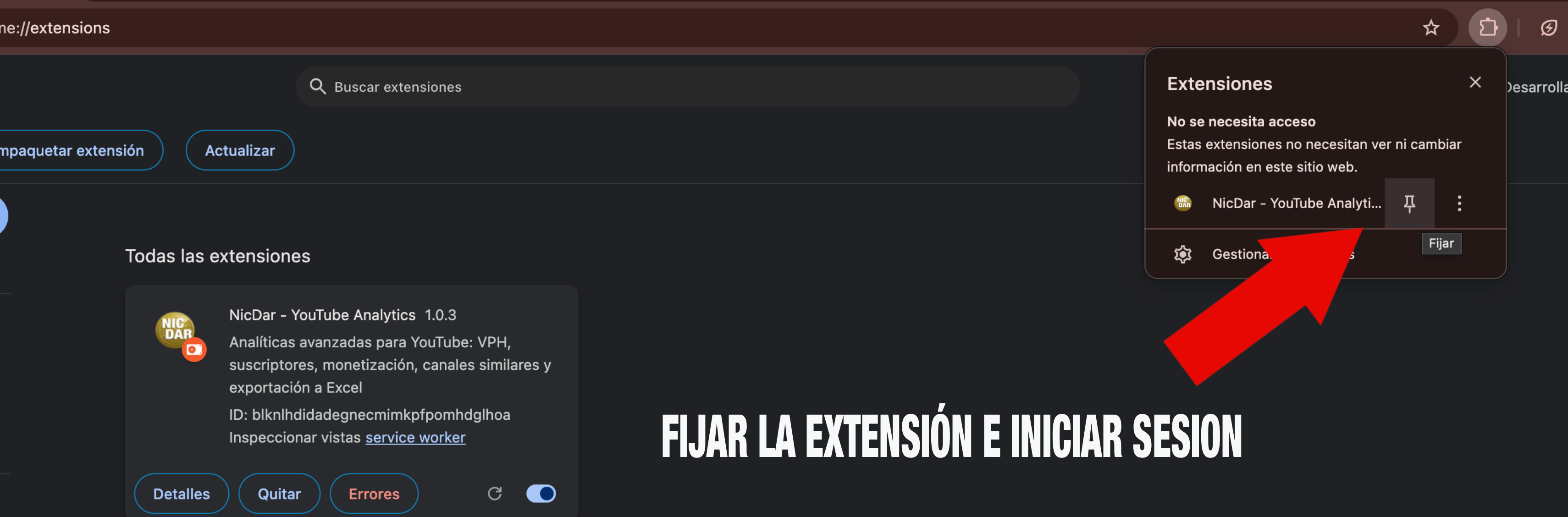Fijar NicDar e iniciar sesión